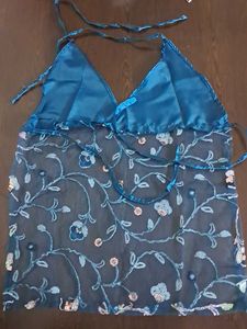 y2k blue chatpata top 💗