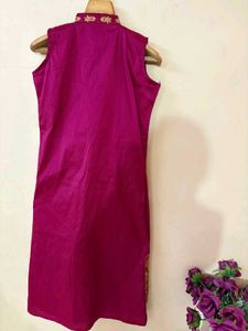 Magenta Embroidered Kurti