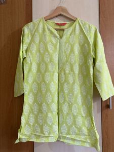Vibrant Green Printed Kurta