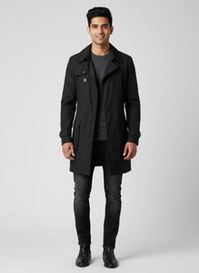 Stylish Black Trench Coat