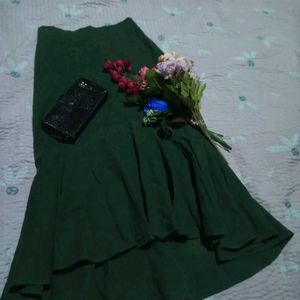 Elegant Green Maxi Skirt