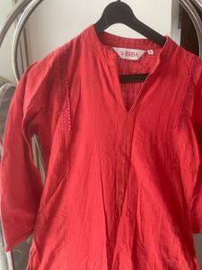 Biba Red Kurta &amp; Pant Set