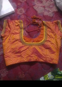 One day offer Double shade Silk  Aari wrk Blouse