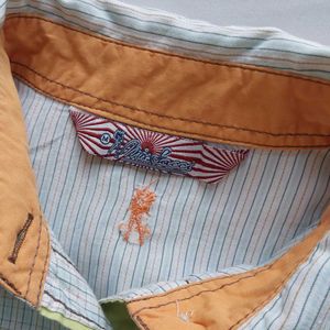 Y2k Striped Short Sleeve Button-Up Shirt 🫒