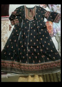 Stylish Black Kurti with Intricate Print
