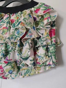 Boho Floral Ruffle Skirt