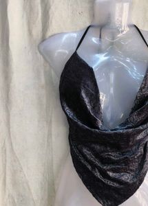Daring Halter Neck Velvet Top