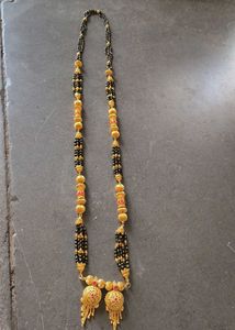 Traditional Gold Mangalsutra with Black Beads