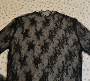 Y2k Vintage Dark Fairy Gothic Lace Sheer Top