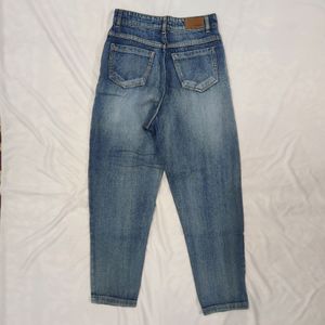 Sassafras Blue Paint Splatter Slouchy Jeans