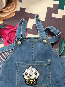 Denim Dress with Sparkly Appliques