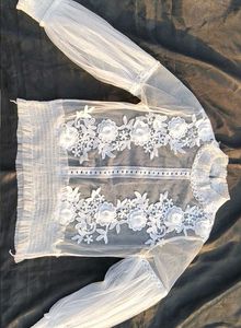 White Floral Lace Blouse