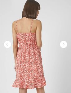 Red Floral Spaghetti Strap Dress