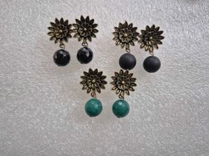 Vintage Floral Stone Earrings - New