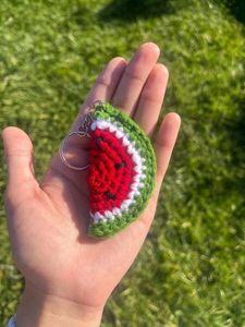 Watermelon Crochet Keychain