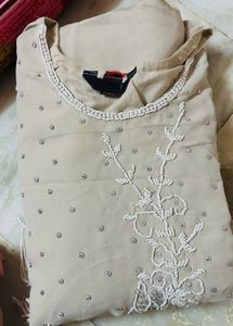 Embroidered Kaftan Kurta with Tassel Trim