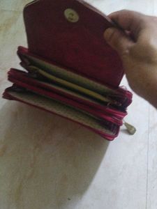 Stylish Red Wallet with Tassel Detail