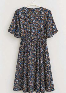Navy Floral Print Mini Dress