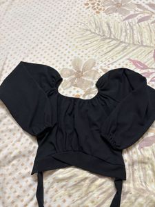 Chic Black Off-Shoulder Crop Top