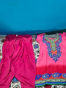 Pink Embroidered Kurta Set