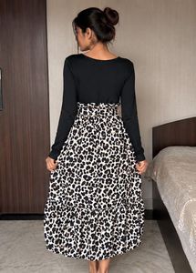 Chic Leopard Print Midi Dress