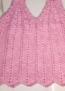 Pink Crochet Halter Neck Crop Top