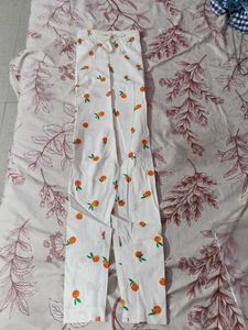 Cute Orange Print Pajama Pants