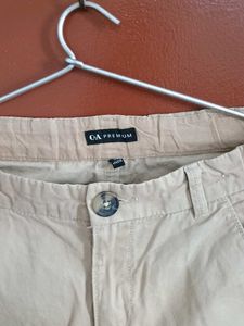 women's cream colour cotton pant