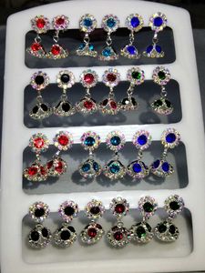Sparkling Gemstone Dangle Earrings Set in 12