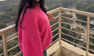 Pink Knit Pullover Sweater