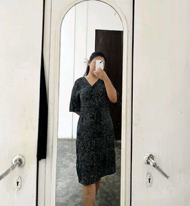 Casual Printed Button-Up Midi Dress