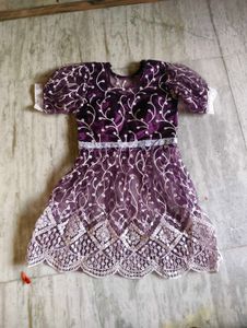 Elegant Purple Kurta Set with Dhoti Pants