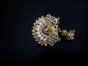 Beautiful, Pretty, Peacock, Moti, Diamond, Golden Colour Hairclip
