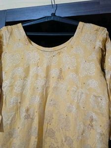 Yellow Embroidered Kurta Set with Dupatta