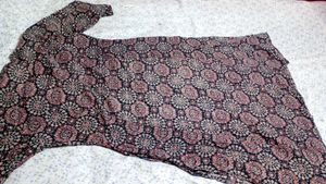 Printed Kurta with Black Bottom