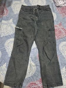 Stylish Grey Cargo Jeans
