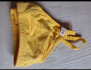 New unused Bright Yellow Cotton Bra