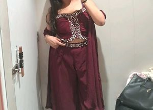 Embellished Maroon Lehenga Choli Set