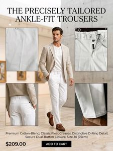 Men's Premium Tailored Ankle-Fit Trousers