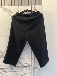 Casual Black Cropped Pants, Waist- 30