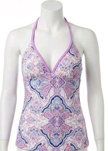 Print Halter Bikini Top