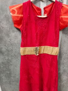 Preety Red Dress For Girls