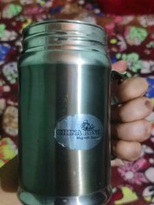 Vintage Stainless Steel Mug with Strainer