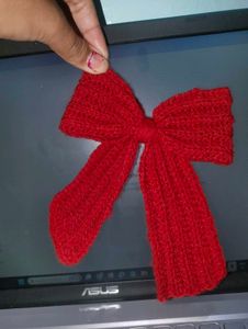 Handmade Knitted Red Bag Charm