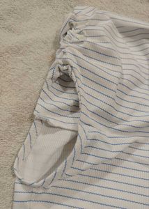 Blue Striped Off-Shoulder Top
