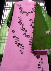 Chickenkari Applique (Handmade) Kurta Set