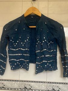 Embellished Teal Ethnic Jacket
