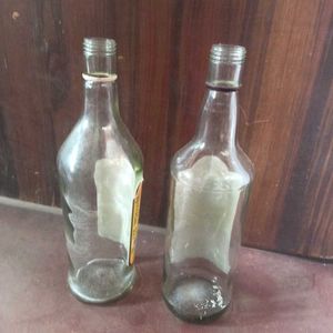Set of 4 Empty Glass Bottles