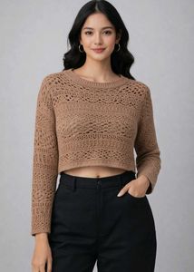 Cropped Knit Sweater