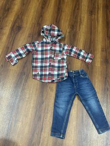 Set of branded shirt and jeans